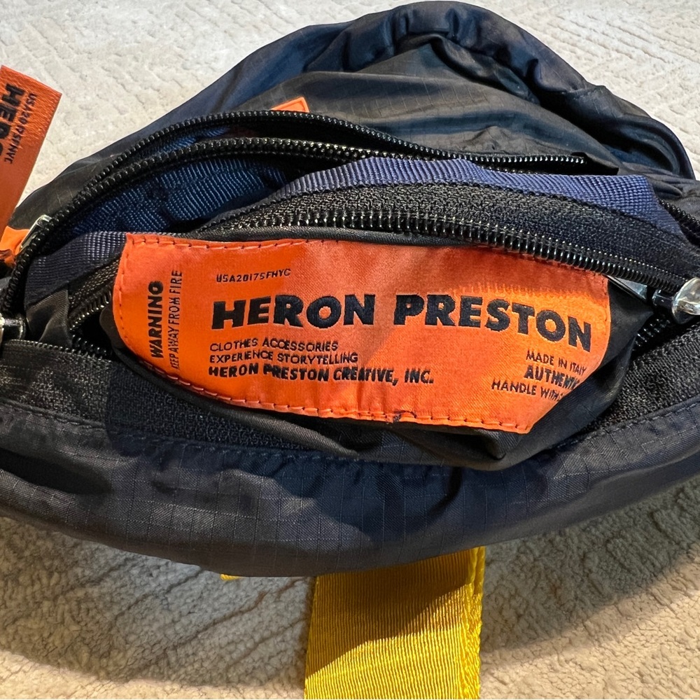 Heron Preston HP Fanny Pack Black Yellow Crossbody Made In Italy - Picture 3 of 14